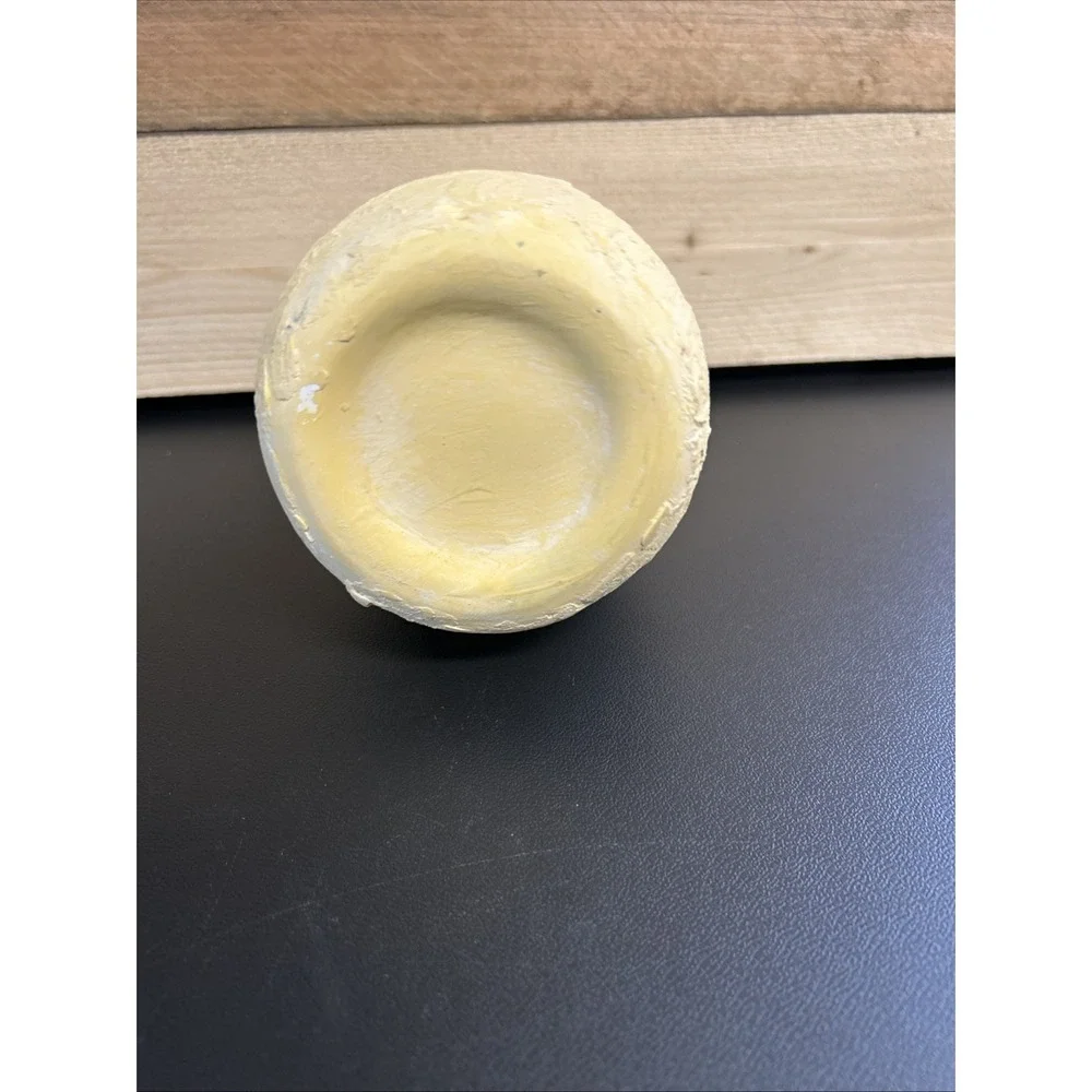 Quirky Revamped Ceramic Vase Rustic Primitive Textured Yellow Grunge Whimsical‎